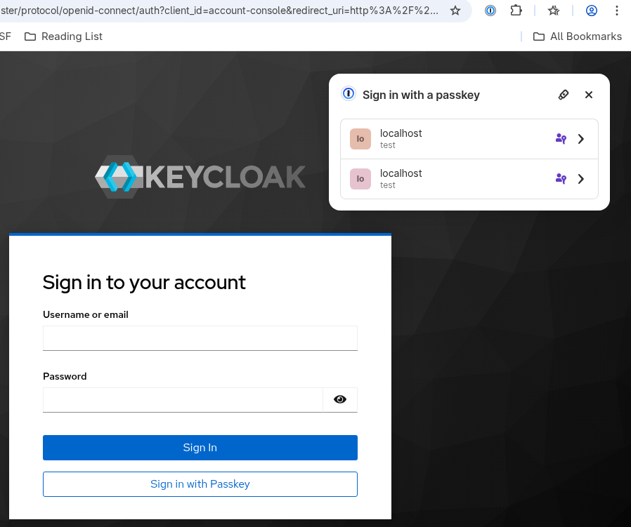 Using 1password passkey