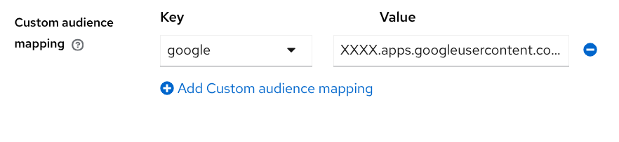 Custom audience mapping for the google provider