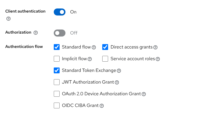 Client for token exchange