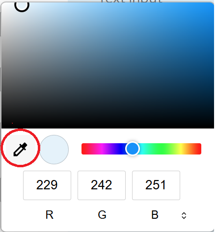 Color chooser with dropper
