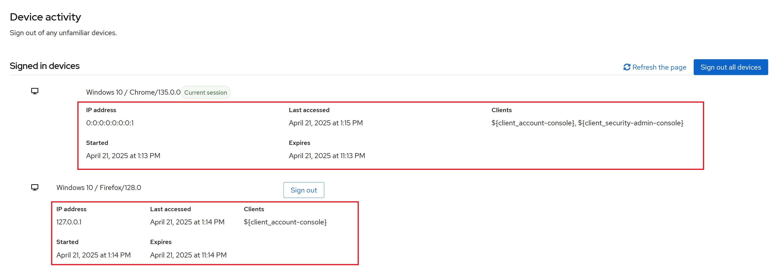 device activity before