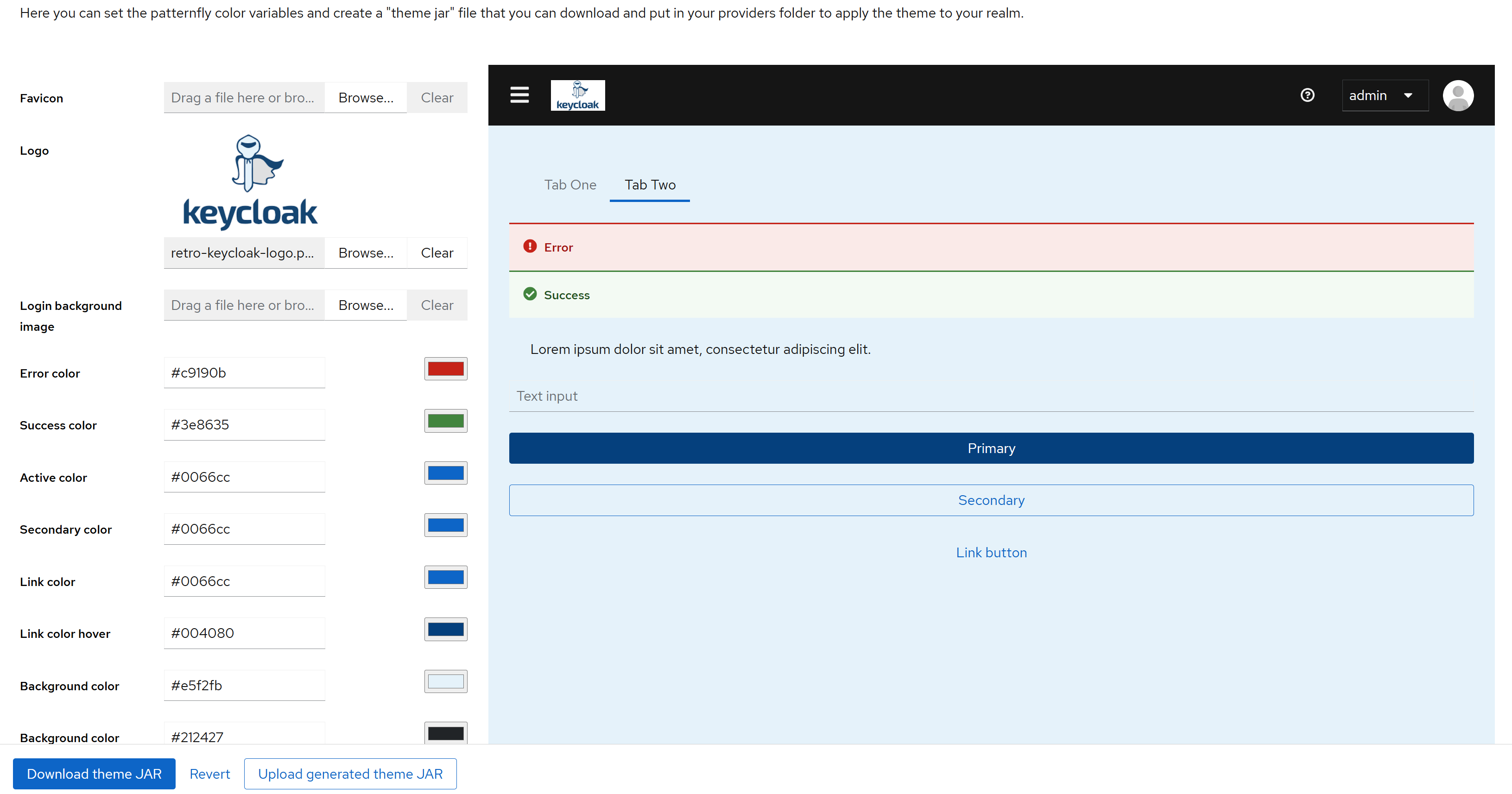 simple quick theme changes